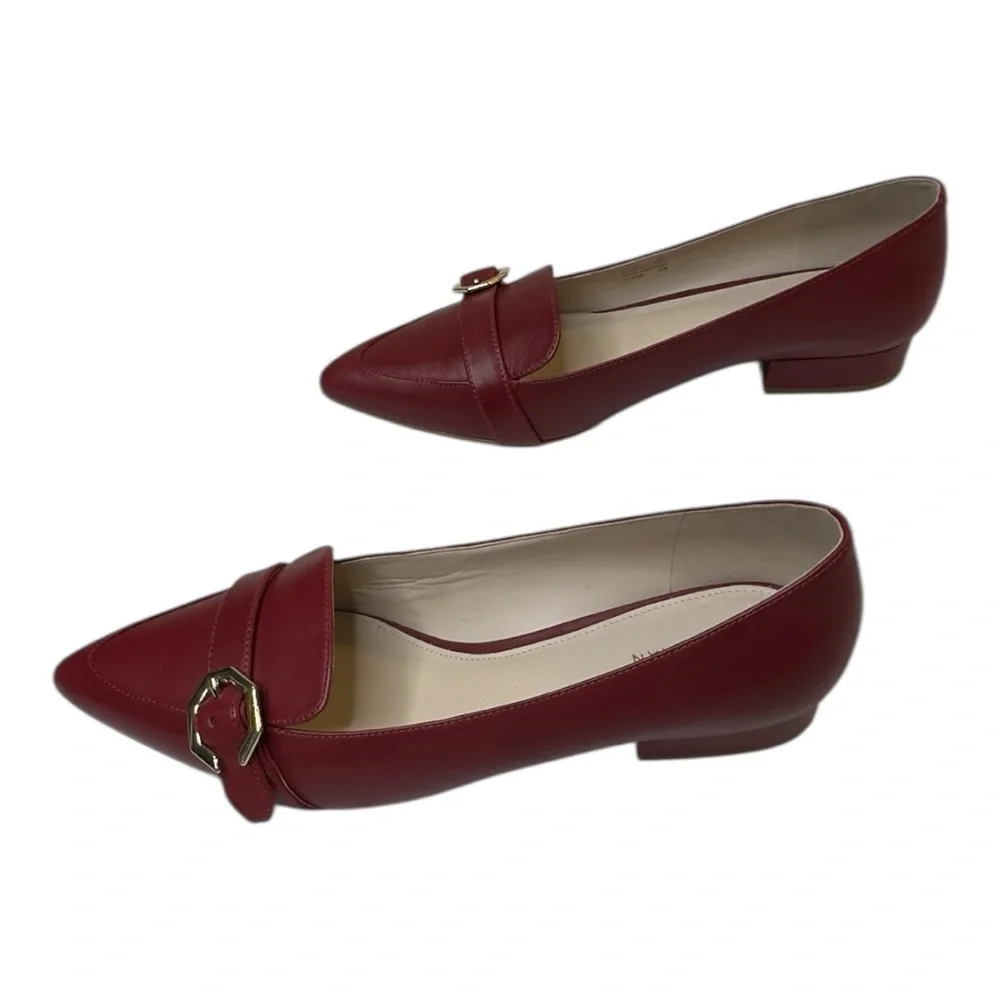 Cole Haan Leela Skimmer Red Leather Flat Size 8B - Picture 2 of 15